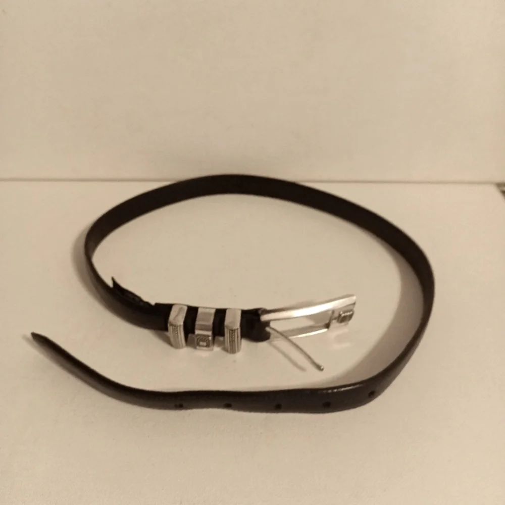 Brighton Size S black and Silver leather belt